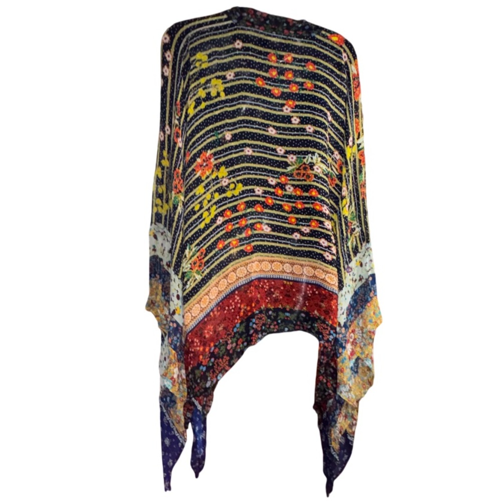 Anthropologie floral kimono lightweight mixed-print bohemian design - Picture 5 of 9